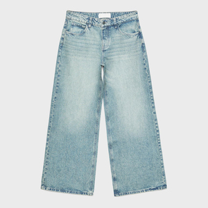Jeans de Mezclilla de Cintura Alta, Corte Recto, Desgastados, Lavado Claro, Largura al Tobillo, Pantalones Casuales para Mujer, Estilo Vintage, Tela de Algodón, para Primavera - Product Image 4