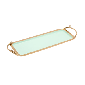 <b>Large</b> Size Metal Serving <b>Tray</b> With Orchid Handle Rectangular Catering <b>Tray</b> Modern Design Decorative Food Serving <b>Tray</b> Good Price - Product Image 2