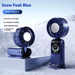 Costum Portable Rechargeable <b>Mini</b> <b>USB</b> <b>Fan</b> Design Digital Display Portable Neck Digital Folding <b>Mini</b> <b>Fan</b> for Home Car Use Outdoor - Product Image 5