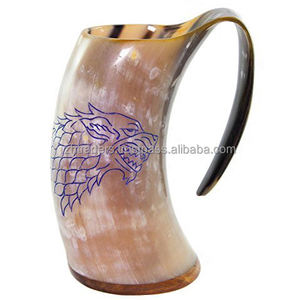 Mug en corne de buffle naturelle fait à la main, style animal, imperméable, personnalisable, technique polie indienne, vente chaude - Product Image 5