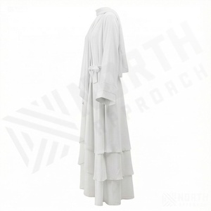 Abaya de satén modesta de la mejor calidad para mujer con sujetador incorporado, tallas personalizables, color personalizado, longitud maxi, estilo elegante - Product Image 3