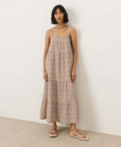 Vestido Maxi Informal de Verano, Vestido Maxi con Tirantes y Volantes, Vestido Maxi de Algodón de Alta Calidad para Mujer, Vestido Elegante de Diseño Personalizado - Product Image 1