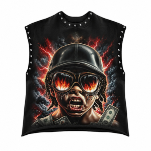Camiseta sin mangas con estampado gráfico personalizado, 100% algodón jersey, tela suave, nuevo estilo moderno, unisex, cómoda y ajustada. - Product Image 1