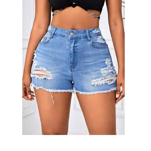 Shorts en jean pour femmes tendance, coupe confortable, look branché pour tenues décontractées, prix raisonnable, haute qualité, OEM - Product Image 5