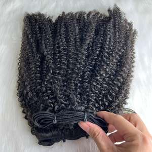 Cheveux vietnamiens 100% naturels à prix abordable, mèches de cheveux humains bruts doublement étirées, qualité luxe, bouclés crépus, prix de gros - Product Image 4