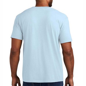 Camiseta de Manga Corta para Hombre, Cuello Redondo, Color Azul Claro, Corte Regular, Tejido Jersey Informal, 100% Algodón, Color Sólido, Diseño Liso - Product Image 2