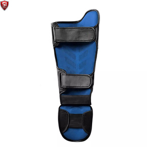 Protections de tibia de boxe SI, violet et noir, en PU, fermeture auto-agrippante, protection légère pour l'entraînement de combat MMA et Muay Thai - Product Image 6