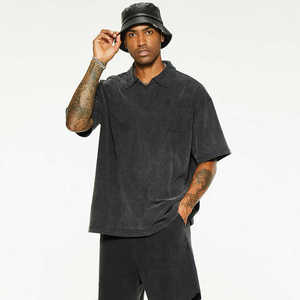 Unisex Blank Washed Waffle Knit Summer <b>Short</b> Set Men Two Pieces <b>Short</b> Sleeve T-Shirt <b>Shorts</b> Sets Two Pieces - Product Image 5