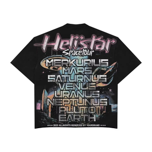 Camisetas de algodón de gran tamaño, holgadas y pesadas, de 300g, con efecto desgastado y estampado DTG en 3D, para verano, estilo streetwear, para hombre. - Product Image 6