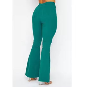 Pantalons évasés pour femmes, dernière mode, taille haute, extensibles, 100% coton molletonné, respirants, séchage rapide, logo personnalisé - Product Image 3
