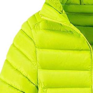 Chaqueta Larga Acolchada Ligera para Hombre, Estilo Urbano, con Capucha, Impermeable, Transpirable, Resistente al Viento, Rellena de Algodón, con Logotipo Frontal, Color Amarillo - Product Image 2