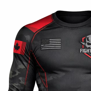 Camiseta de compresión de manga larga para hombre, de secado rápido, con protección UV, para natación, surf, entrenamiento deportivo - Product Image 1