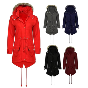 Women Genuine Leather Winter Parka <b>Jacket</b> with Hood Breathable Fleece Lined Windproof <b>Long</b> Sleeve Animal Print Thick Warm Coat - Product Image 1