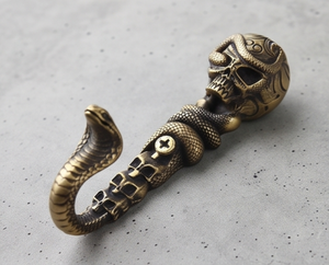 Antique Metal Skull Snake Wall <b>Hook</b> With Coil Design Durable Material Elegant Finish <b>For</b> Decorative <b>Hanging</b> - Product Image 2
