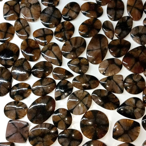 Cuarzo chiastolita natural, cabujón de piedra preciosa suelta, de alta calidad, con base plana, para colgantes de joyería de plata. - Product Image 1