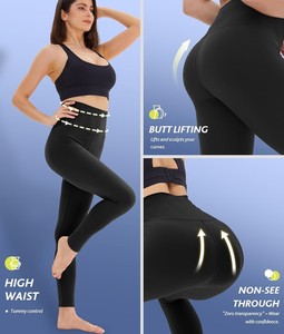Leggings Deportivos Duraderos para Mujer |   Pantalones de Yoga de Cintura Alta |   Ropa Deportiva para Adultos de Primera Calidad, Antibacteriana, de Spandex/Poliéster - Product Image 6