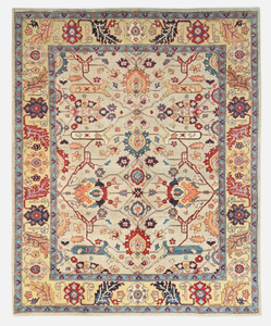 Grand tapis carré moderne en laine noué à la main, brodé, abstrait, antidérapant, lavable, écologique, à poils plats pour la maison, le bureau, les pique-niques - Product Image 2