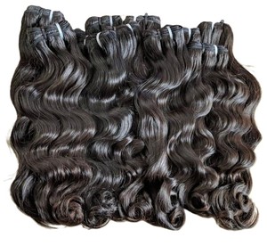 Body Wave Remy Indian Human Hair Extensions 24 Inch Black 4 Bundles Machine Weft - Product Image 1