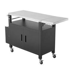 Carrello portaoggetti da esterno con tavolo grill in acciaio inossidabile da 55,1 pollici e armadietto impermeabile - Product Image 1