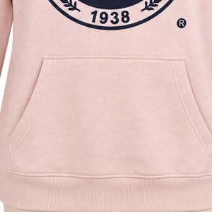 เสื้อฮู้ดผู้หญิงสีชมพูอ่อนลายกราฟิกปี 1938 แขนยาวผ้าฟลีซมีกระเป๋าจิงโจ้ สวมใส่สบายทรงหลวมสำหรับทุกวัน - Product Image 6