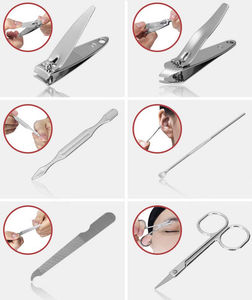 DANTRIC IMPLANTS Professional Luxurious Stainless Steel <b>Manicure</b> <b>Kit</b> Nail Clippers Scissors Travel Case Portable Adult Use Set - Product Image 2