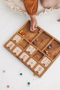 Montessori มีถาดนับจำนวนและจำนวนเครื่องมือการสอนสำหรับเด็กวัยเรียนและเด็กอนุบาลกรอบรูปรวมอยู่ด้วย - Product Image 6