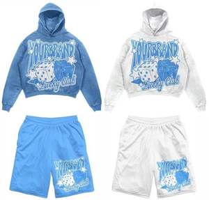 Conjunto Deportivo Personalizado con Logotipo de tu Marca en Felpa Francesa, Sudadera con Capucha y Pantalones Cortos de Malla para Hombre - Product Image 6