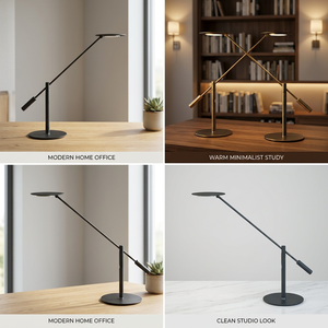 Minimalist Adjustable Metal Table Lamp <b>Black</b> Round <b>Shade</b> LED 3000K Warm White E27 AC 220V Living Room <b>Lighting</b> - Product Image 6