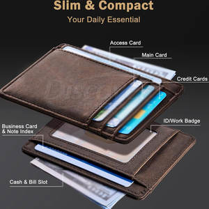 Tarjetero de Cuero Genuino de Nuevo Diseño para Hombre, Tarjetero de Cuero Más Vendido del Fabricante - Product Image 3