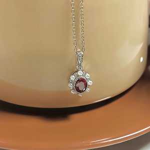 Garnet Pear Pendant 925 Sterling Silver Delicate January Birthstone Handmade Dainty Pendant Jewelry <b>Gift</b> <b>For</b> <b>Her</b> - Product Image 4