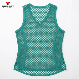 Wholesale Custom Men <b>Mesh</b> Gym Tank <b>Top</b> High Quality Sleeveless Dry Fit Breathable Gym Basketball Training Stringer Tank <b>Top</b> - Product Image 5