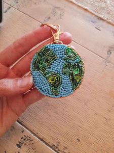 Style Handmade Embroidery Beaded <b>Keychain</b> with Vibrant Beads for Purse Backpack Tote Bag and Key Holder - Product Image 3