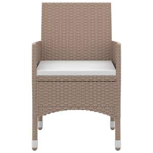 Ensemble de salle à manger de jardin en rotin PE beige avec sièges moyens, pour plusieurs personnes, idéal pour dîner dans le jardin - Product Image 4