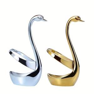 Porta cubiertos de lujo, organizador de cocina moderno, soporte para guardar cubiertos, decoración de cisne de acero inoxidable - Product Image 1