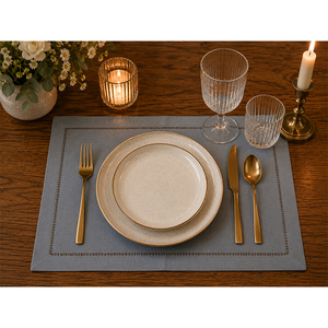 Premium Cotton Linen <b>Placemat</b> Set | Washable Woven <b>Table</b> Mats | Eco-Friendly Dining <b>Table</b> <b>Placemat</b> <b>for</b> Home, Hotel & Restaurant - Product Image 4