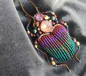MD HANDICRAFTS Handmade Beaded Embroidery Brooch Pin Intricate Floral Art for <b>Women</b> Luxury Artisan Embroidered <b>Wedding</b> Occasion - Product Image 3