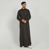Qamis islamique pour homme à manches longues, élégant, en coton, longueur ras du sol, fait main, professionnel, facile à porter, respirant