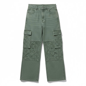 Vaqueros holgados para mujer, diseño personalizado, servicio OEM, pantalones de mezclilla de corte relajado, ideales para marcas de ropa urbana y suministro al por mayor - Product Image 1