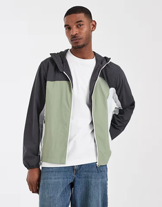Men's Hooded Windbreaker <b>Jacket</b> Color Blocking Zipper Closure Casual Outdoor Wear Autumn Polyester Material - Product Image 1
