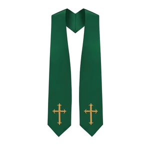 Étole de chœur en satin brodé moderne, artisanat de broderie et de point de croix, personnalisable en couleur et en taille pour robe de chœur - Product Image 4
