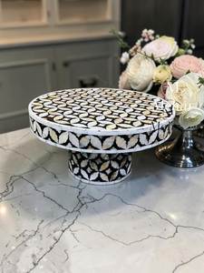 Support à gâteau chic en nacre, présentoir à chocolat en coquillage naturel, socle pour cupcakes, décoration de centre de table pour fêtes et mariages - Product Image 5