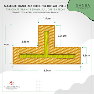 Parche de Insignia de Rango Bordado Personalizado, Distintivo Masónico, Color Amarillo Dorado Sólido, Estilo Clásico, OEM ODM, Distintivo en Forma de T - Product Image 4