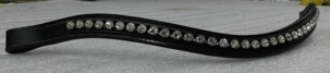 Elegante banda de cejas de cuero genuino con acentos de cristal caros para caballos Producto de cuero indio - Product Image 5