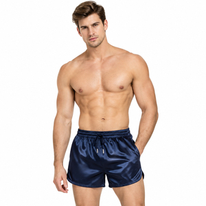 <b>Men</b> Drawstring Waist Satin <b>Shorts</b> 100% Silk <b>Men's</b> <b>Sleeping</b> <b>Shorts</b> With Side Pockets Nightwear Silky <b>Shorts</b> <b>Men</b> Quick Dry <b>Shorts</b> - Product Image 2