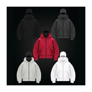 Sudadera con capucha tipo balaclava unisex de algodón, estilo urbano, con cremallera completa, para hombre, ideal para invierno. - Product Image 6