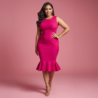 Robe moulante asymétrique à une épaule pour femme grande taille, taille naturelle, ourlet à volants, à pois, longueur genou, en Spandex et Polyester, mode décontractée et élégante