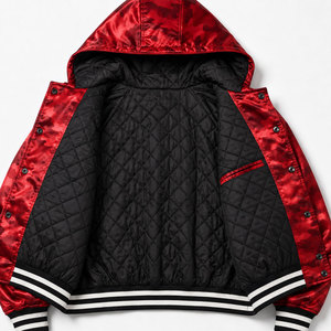 Veste bomber varsity courte en tissu respirant personnalisée avec logo pour femmes, vente en gros - Product Image 5