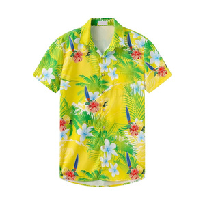Chemise hawaïenne pour homme à imprimé floral, manches courtes, boutonnée, col rabattu, chemise de plage, chemise décontractée d'été, légère, pour les vacances - Product Image 1