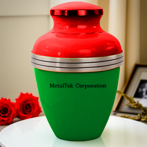 Aluminium Metal Green Cremation <b>Urn</b> Human Ashes <b>Large</b> Funeral Memorial <b>Urns</b> Customized Colour Decorative Adult Burial Jars <b>Urns</b> - Product Image 3