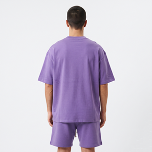 Ensemble décontracté homme été nouveau style jacquard à carreaux, t-shirt à manches courtes coupe ample grande taille et short droit - Product Image 6